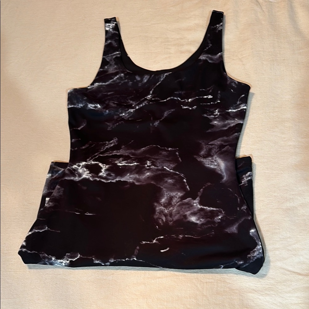 Black Marble Print Dress